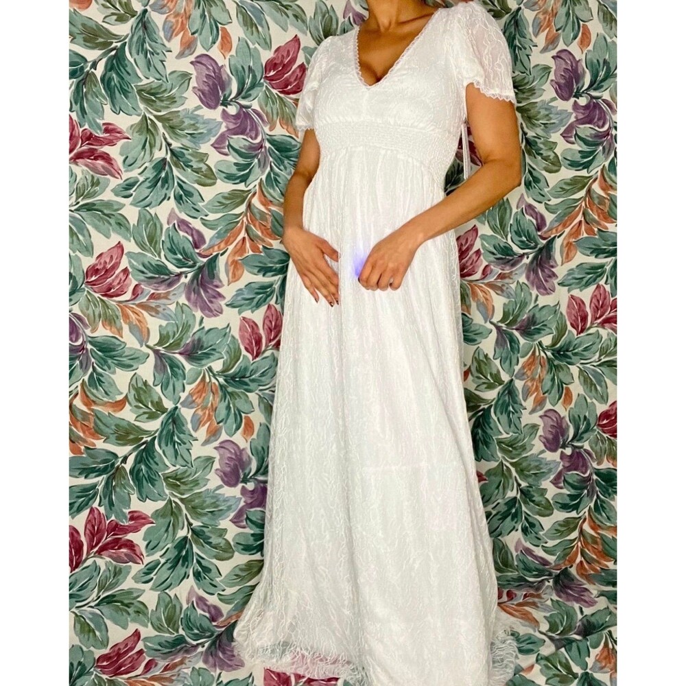 NWT White Alice and Olivia Charlise Lace Maxi Dress